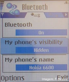 Celular Nokia 6600 com Bluetooth desabilitado Celular Nokia 6600 com Bluetooth desabilitado