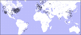Localização geográfica dos servidores da Coral