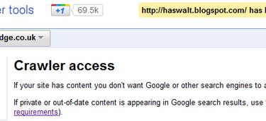 Falha no Google Webmaster Tools