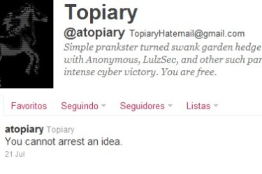 Twitter do Topiary (Foto: Reprodução)