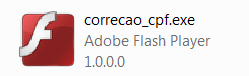 Ícone do Flash no vírus.