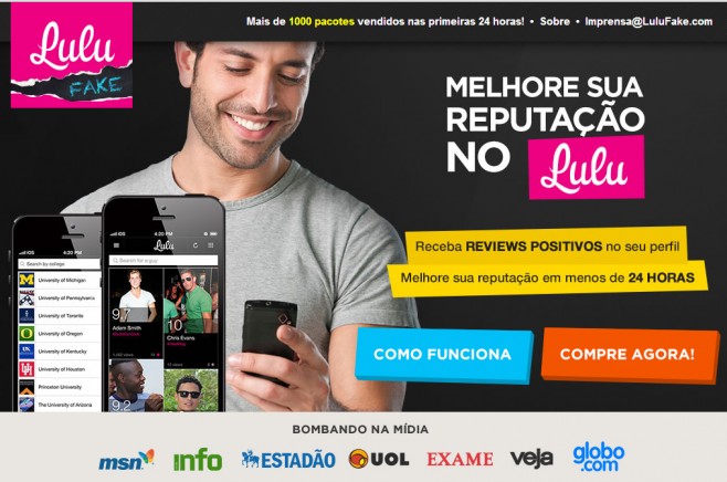 Serviço promete análises falsas para melhorar nota no Lulu. (Reprodução)