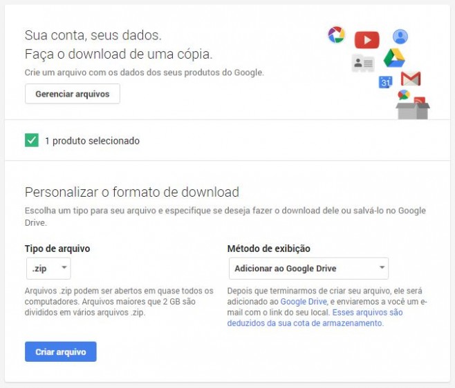 Salvando no Google Drive