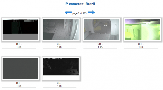Site permite exibir câmeras por país de acordo com o endereço IP. (Reprodução)