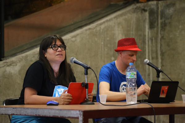 Katitza Rodriguez da EFF e Andre Meister do Netzpolitik (CMI São Paulo/Copyleft)