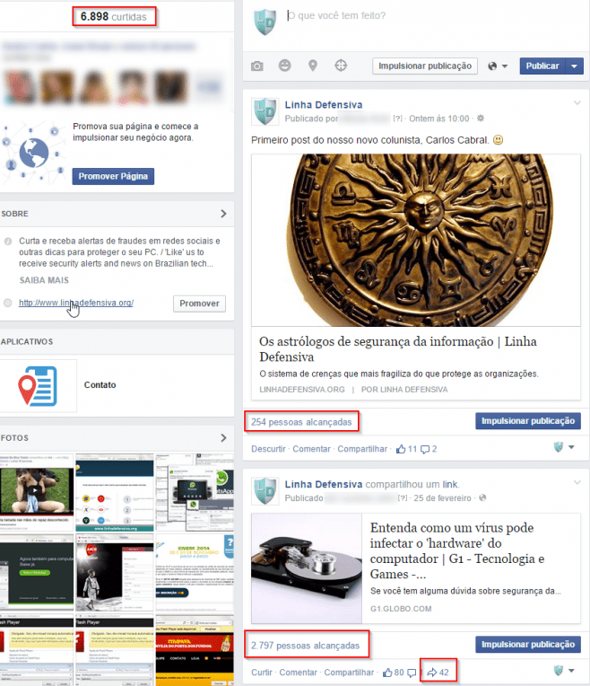 Publicações não aparecem nem mesmo para quem curte uma página.